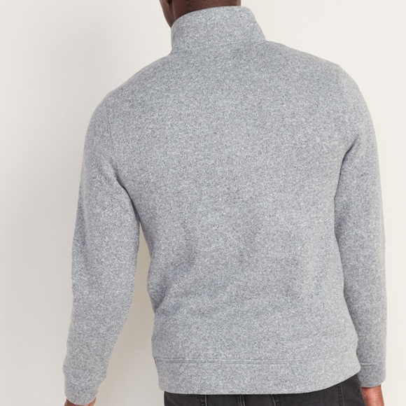 Old Navy Fleece Quarter Zip Men’s XL Grey Marled Pullover Athleisure Layer - Picture 2 of 9